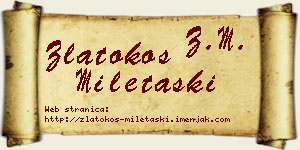 Zlatokos Miletaški vizit kartica